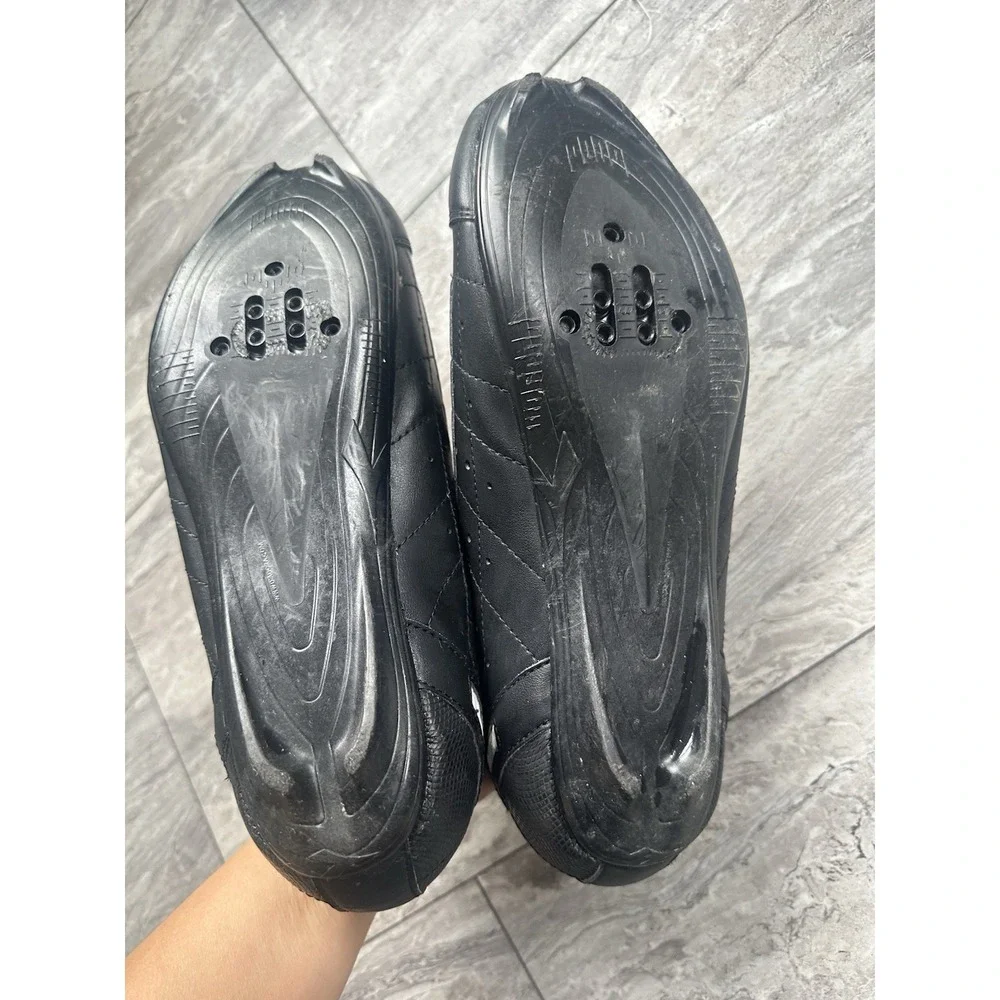 Diadora Road Cycling Shoes EU 43 Black Silver 3 Strap D-Skin Bike Shoes
